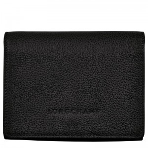 Women Longchamp Le Foulonné Wallet Black | Thailand-943DJPSGR
