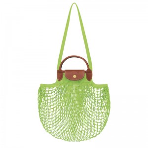 Women Longchamp Le Pliage Filet L Mesh Bag Light Green | Thailand-639CQGOVW