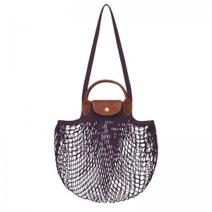 Women Longchamp Le Pliage Filet L Mesh Bag Dark Purple | Thailand-681IVLDZK