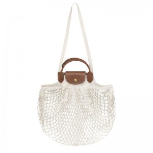Women Longchamp Le Pliage Filet L Mesh Bag Cream | Thailand-584OSWVHN