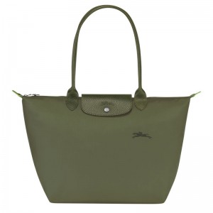 Women Longchamp Le Pliage Green L Tote Bag Dark Green | Thailand-142CEASXD