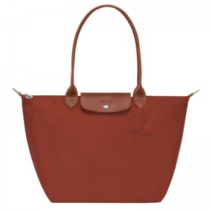 Women Longchamp Le Pliage Green L Tote Bag Brown | Thailand-743YFOVUW