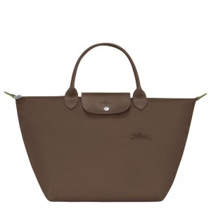 Women Longchamp Le Pliage Green M Handbag Dark Brown | Thailand-985QWZKIX