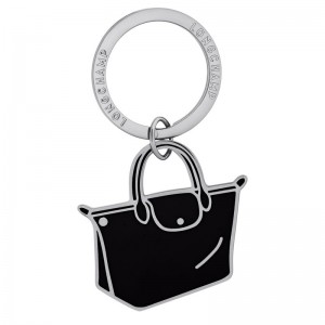 Women Longchamp Le Pliage Key Rings Black | Thailand-786RHCTOX