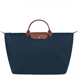 Women Longchamp Le Pliage Original L Travel Bag Navy | Thailand-805KCVNLJ
