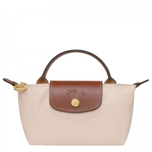 Women Longchamp Le Pliage Original With Handle Pouch Beige | Thailand-549TMJYXI