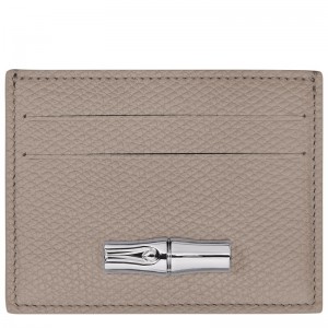 Women Longchamp Le Roseau Card Holder Beige | Thailand-792WZXBJH