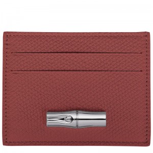 Women Longchamp Le Roseau Card Holder Brown | Thailand-476NVYODF