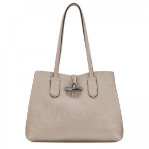 Women Longchamp Le Roseau Essential M Tote Bag Beige | Thailand-319AENTDK
