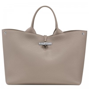 Women Longchamp Le Roseau L Handbag Beige | Thailand-254EBFQTN