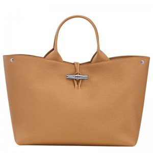 Women Longchamp Le Roseau L Handbag Brown | Thailand-962UKPODM