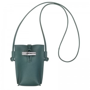 Women Longchamp Le Roseau Phone Case Blue Green | Thailand-654BHJCNX