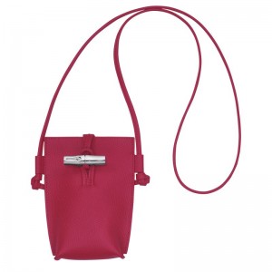 Women Longchamp Le Roseau Phone Case Dark Pink | Thailand-276PSDVOJ