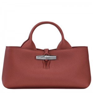 Women Longchamp Le Roseau S Handbag Brown | Thailand-571YEFJAD