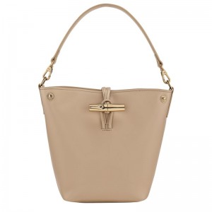 Women Longchamp Le Roseau Xs Bucket Bag Beige | Thailand-561JVSXRP