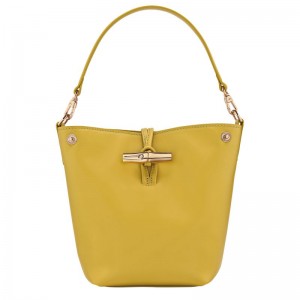 Women Longchamp Le Roseau Xs Bucket Bag Yellow | Thailand-258IYMSDV
