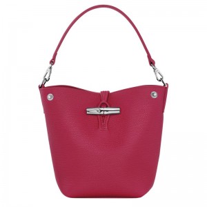 Women Longchamp Le Roseau Xs Bucket Bag Dark Pink | Thailand-908ZBWSOL