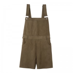 Women Longchamp Leather Jumpsuit Olive | Thailand-980LHGPAY