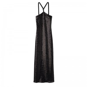 Women Longchamp Long Dress Black | Thailand-692XMLEBW