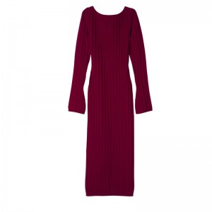 Women Longchamp Long Dress Dark Red | Thailand-614PIKNRV