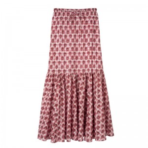 Women Longchamp Long Skirts Pink | Thailand-597SBYKQR