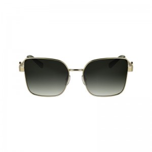 Women Longchamp Metal Sunglasses Gold / Khaki | Thailand-019BZGUVE