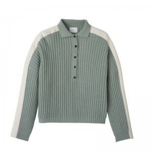 Women Longchamp Polo Collar Jumper Blue | Thailand-813LIRHFG