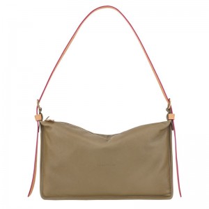 Women Longchamp Smoothie M Crossbody Bag Olive | Thailand-461RKOWLV