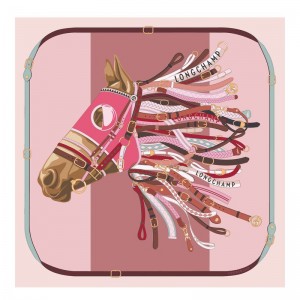 Women Longchamp Tête De Cheval 90 Scarf Pink | Thailand-657MCPDAR