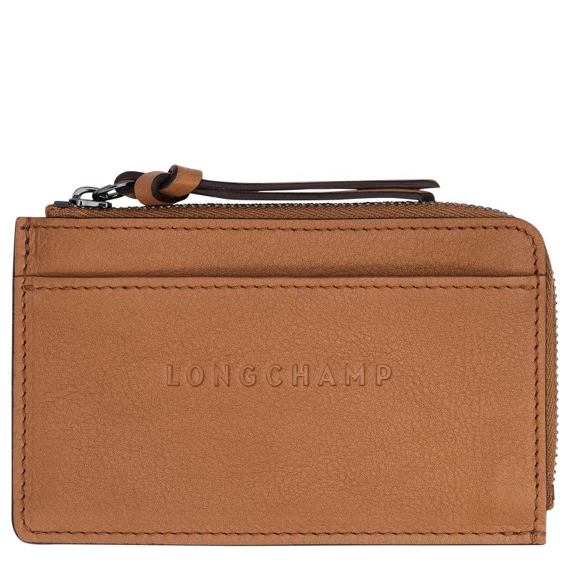 Men Longchamp 3D Card Holder Beige | Thailand-361CNYROW