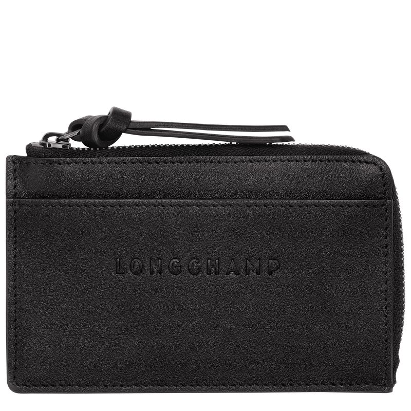 Men Longchamp 3D Card Holder Black | Thailand-230YTFWEV