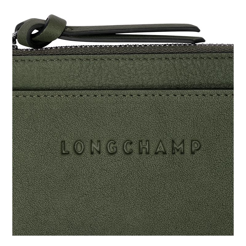 Men Longchamp 3D Card Holder Khaki | Thailand-237BVWLRZ