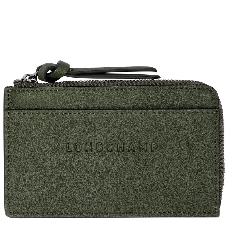 Men Longchamp 3D Card Holder Khaki | Thailand-237BVWLRZ