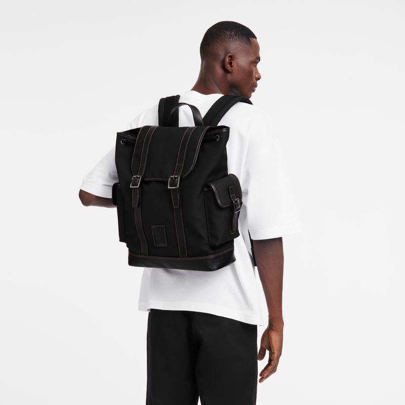 Men Longchamp Boxford Backpack Black | Thailand-674ERZFDU