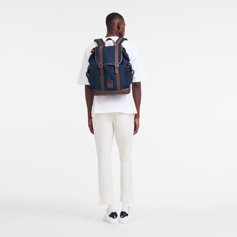 Men Longchamp Boxford Backpack Blue | Thailand-346ZHYKSA