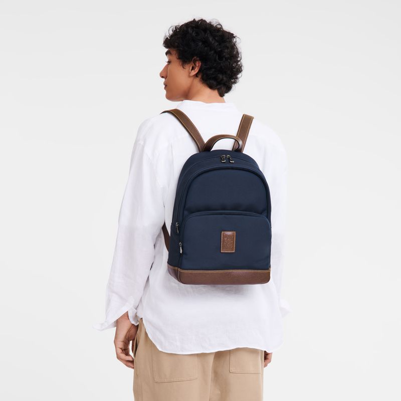 Men Longchamp Boxford Backpack Blue | Thailand-258VONESK