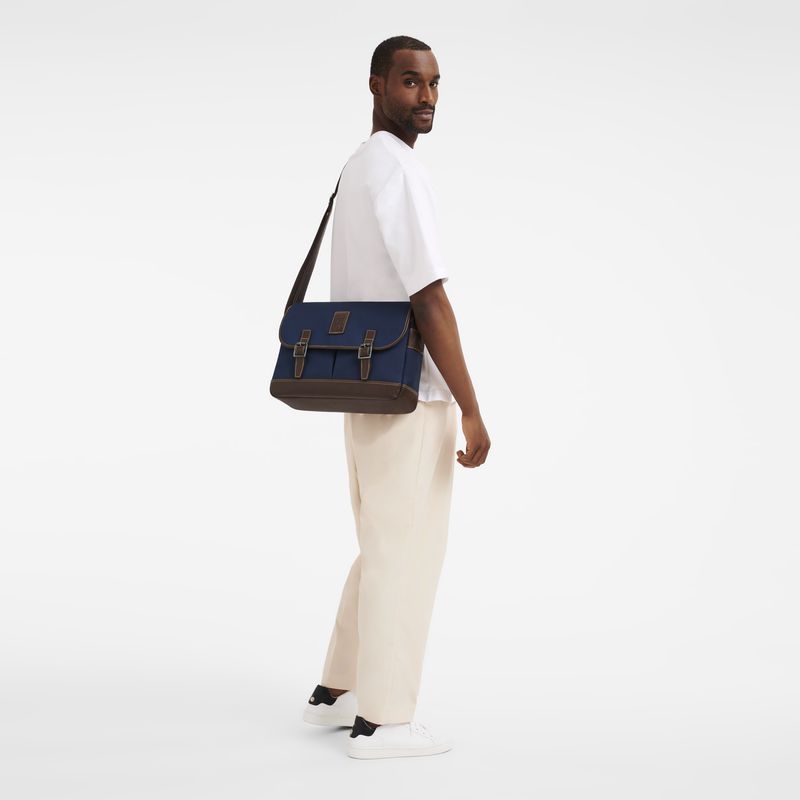 Men Longchamp Boxford L Crossbody Bag Blue | Thailand-197THKNEV