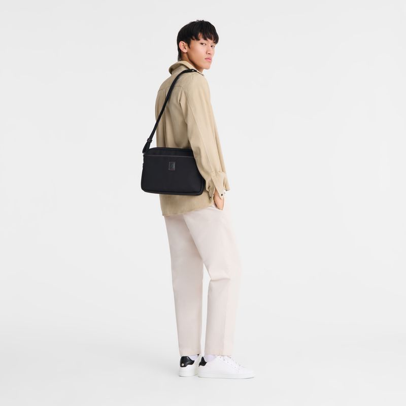 Men Longchamp Boxford M Camera Crossbody Bag Black | Thailand-031MQUSGO