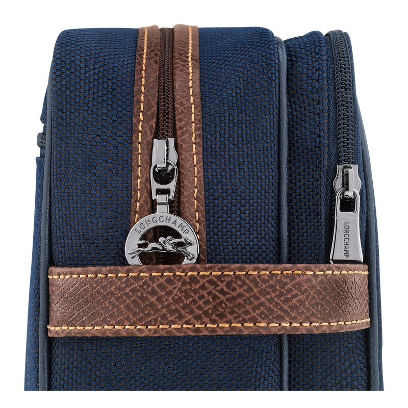 Men Longchamp Boxford Toiletry Bags Blue | Thailand-763PKDNMW