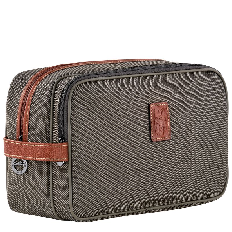 Men Longchamp Boxford Toiletry Bags Brown | Thailand-754KEPJXG