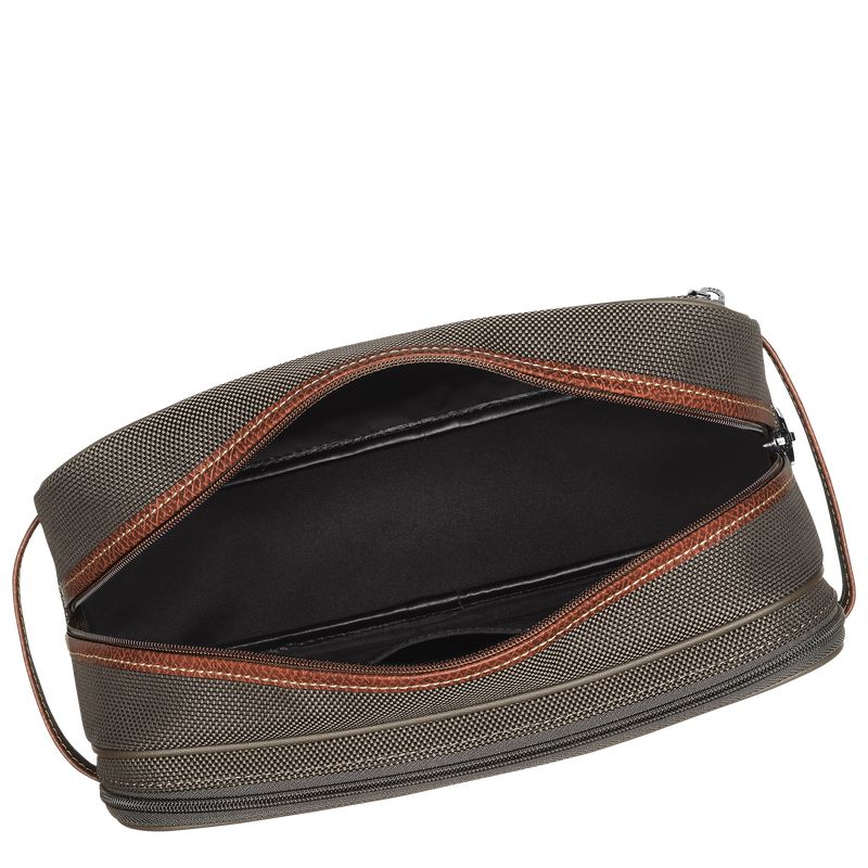 Men Longchamp Boxford Toiletry Bags Brown | Thailand-754KEPJXG