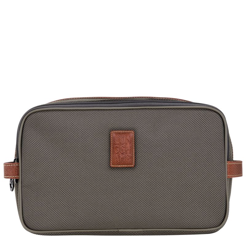 Men Longchamp Boxford Toiletry Bags Brown | Thailand-754KEPJXG