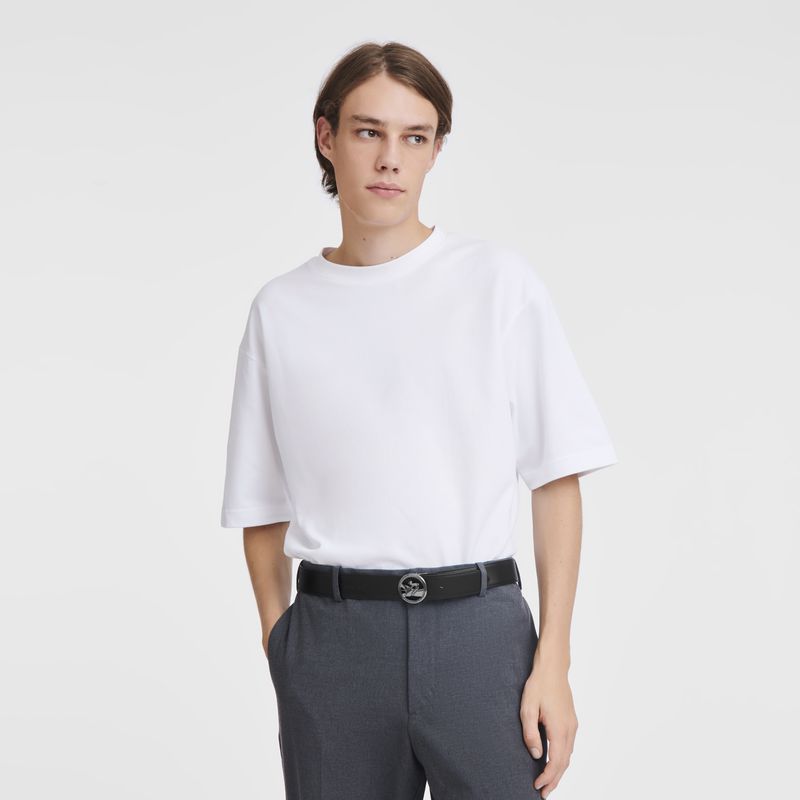 Men Longchamp Box-trot Belt Black | Thailand-713ZVJBYH