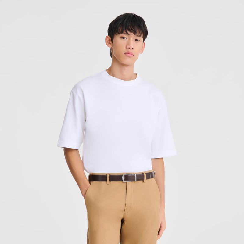 Men Longchamp Delta Box Belt Black / Beige | Thailand-942MGPLZH