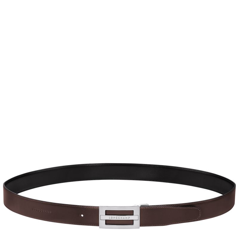 Men Longchamp Delta Box Belt Black / Beige | Thailand-413SHYEZT