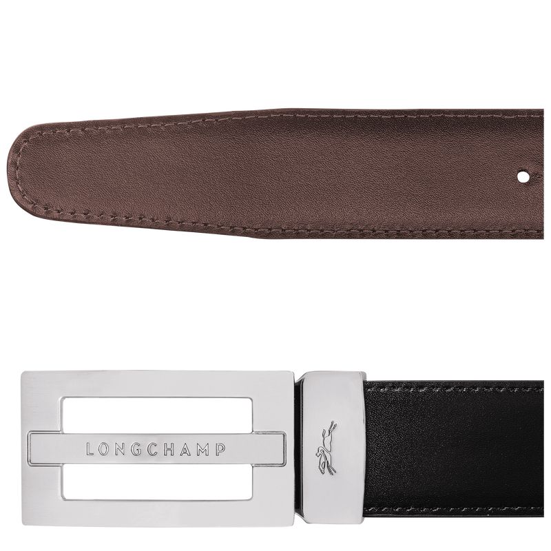 Men Longchamp Delta Box Belt Black / Beige | Thailand-413SHYEZT