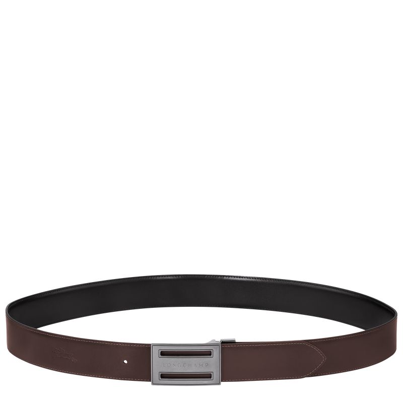 Men Longchamp Delta Box Belt Black / Beige | Thailand-529OGPTQR