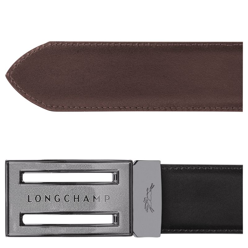 Men Longchamp Delta Box Belt Black / Beige | Thailand-529OGPTQR