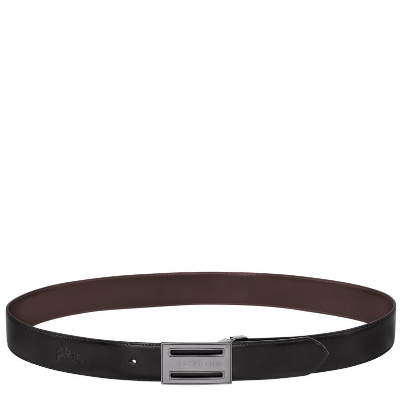 Men Longchamp Delta Box Belt Black / Beige | Thailand-529OGPTQR