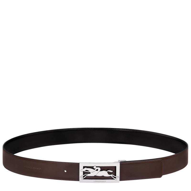 Men Longchamp Delta Box Belt Black / Beige | Thailand-235ZSYQNC